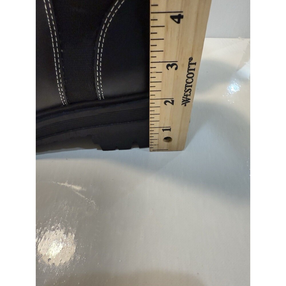 Y2K Nine West Chunky Sole Toe Pull On Chelsea Ankle Boots 8.5 90s Goth Black - Picture 13 of 16